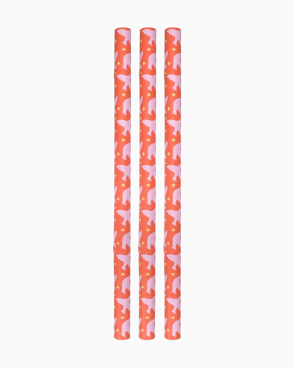 Geschenkpapier-Rolle • Orange/Rosa/Gelb Vögel