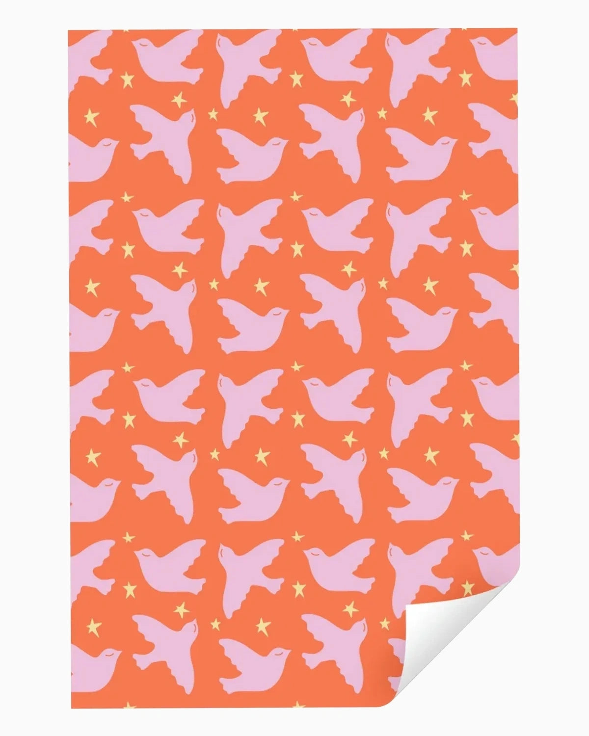Geschenkpapier-Rolle • Orange/Rosa/Gelb Vögel