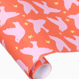 Geschenkpapier-Rolle • Orange/Rosa/Gelb Vögel