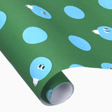 Geschenkpapier-Rolle • Grün/Hellblau Weihnachtskugeln