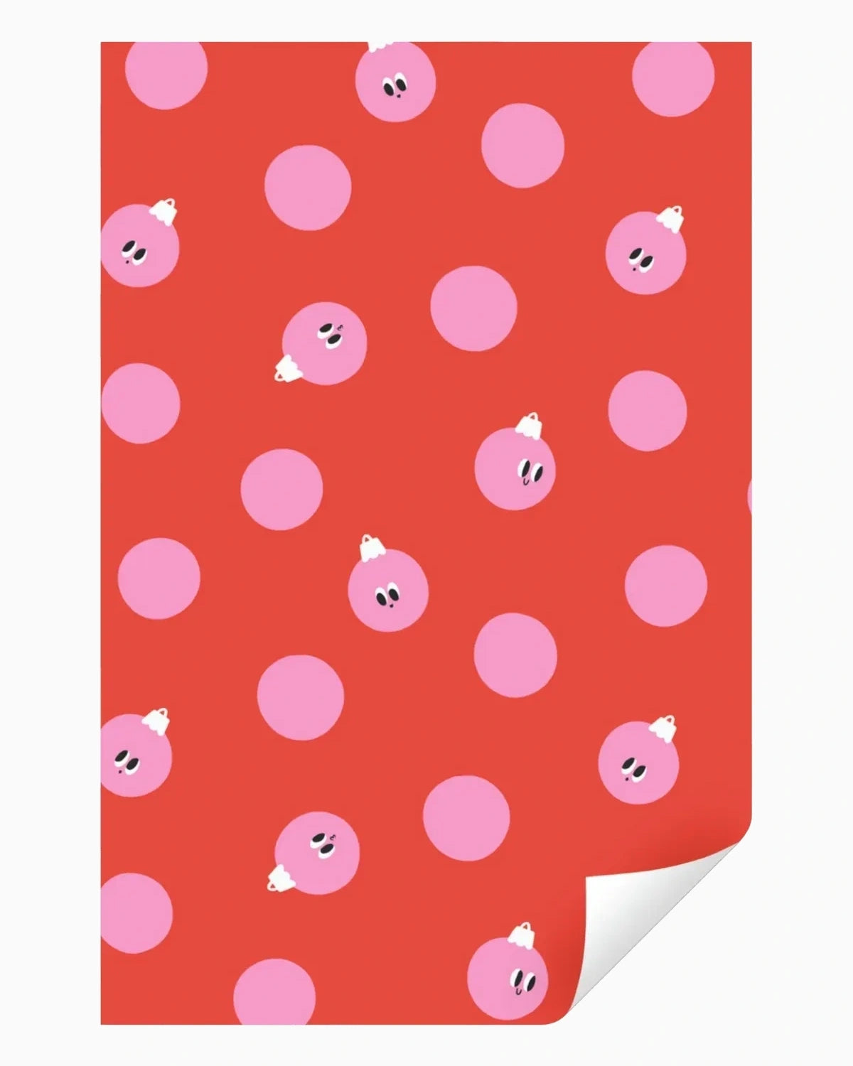 Geschenkpapier-Rolle • Rot/Rosa Weihnachtskugeln