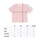 T-Shirt Gestreift aus Bio-Baumwolle | Rot/Lila/Weiß - ROSA ECK Concept Store