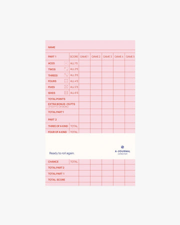 A - Journal - A - YATZY Spielblock zum Nachfüllen • Pink Red - ROSA ECK