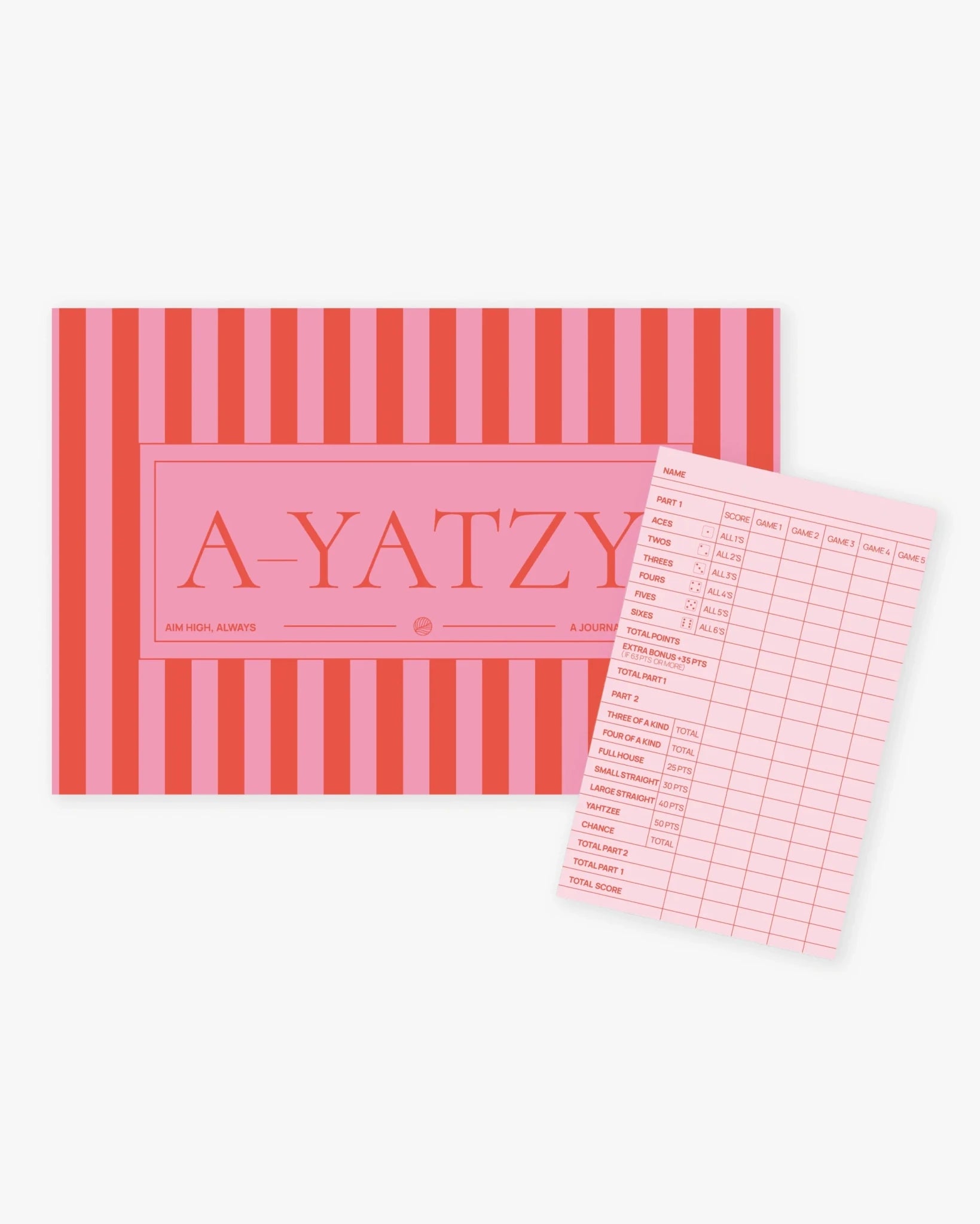 A - Journal - A - YATZY Würfelspiel • Pink Red - ROSA ECK