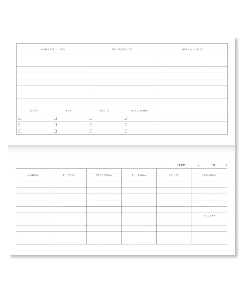 A - Journal - DESK PLANNER Wocheplaner mit Spiralbindung • Checkered - Terminplaner - ROSA ECK Concept Store