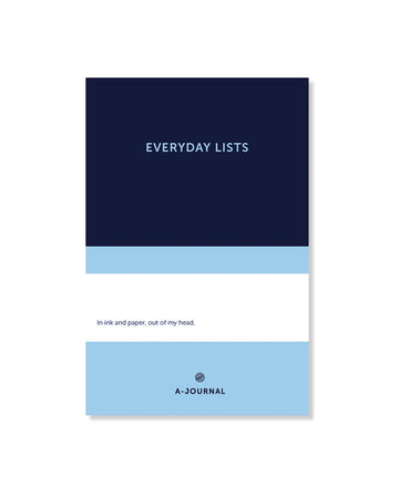 A-Journal - EVERYDAY LISTS Notizblock • Dark Blue Light Blue - ROSA ECK