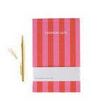 A - Journal - EVERYDAY LISTS Notizblock • Stripes Pink Red - ROSA ECK