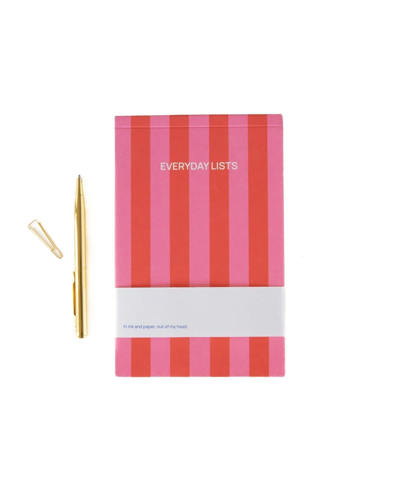A - Journal - EVERYDAY LISTS Notizblock • Stripes Pink Red - ROSA ECK