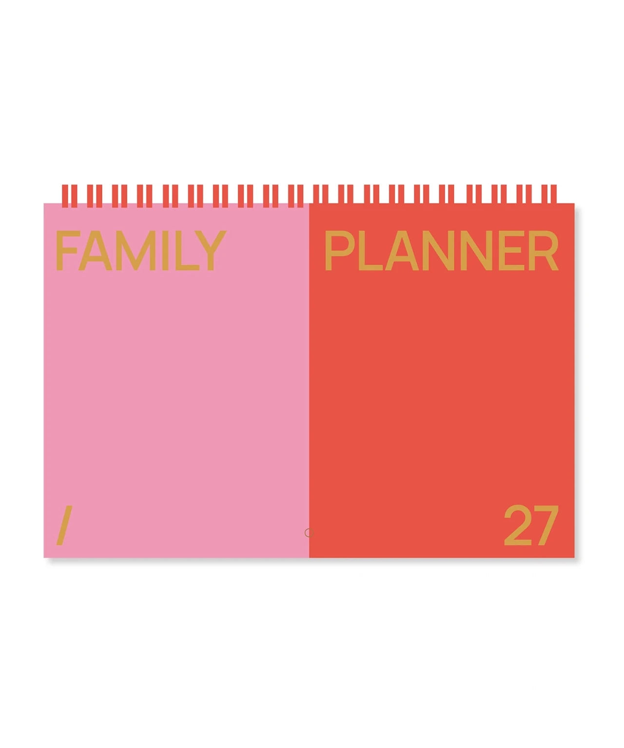 A-Journal - FAMILY PLANNER Familienplaner für 2027 • Pink Red - ROSA ECK