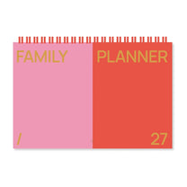 A-Journal - FAMILY PLANNER Familienplaner für 2027 • Pink Red - ROSA ECK