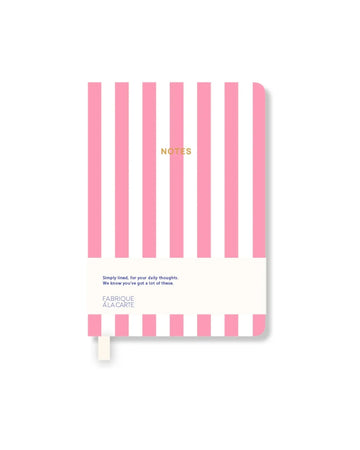 A - Journal - NOTES Mini - Notizbuch (A7) • Striped Pink - Notizbuch - ROSA ECK