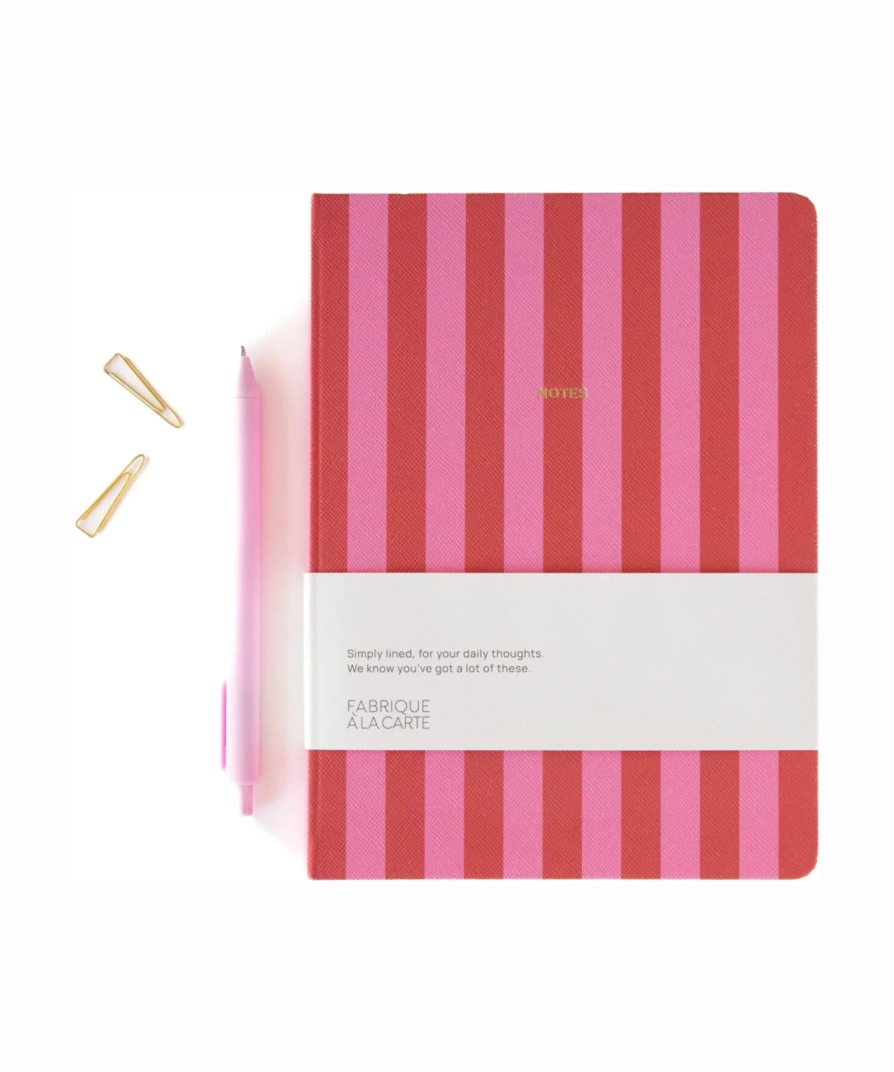 A - Journal - NOTES Notizbuch (A5) • Stripes Pink - Notizbuch - ROSA ECK