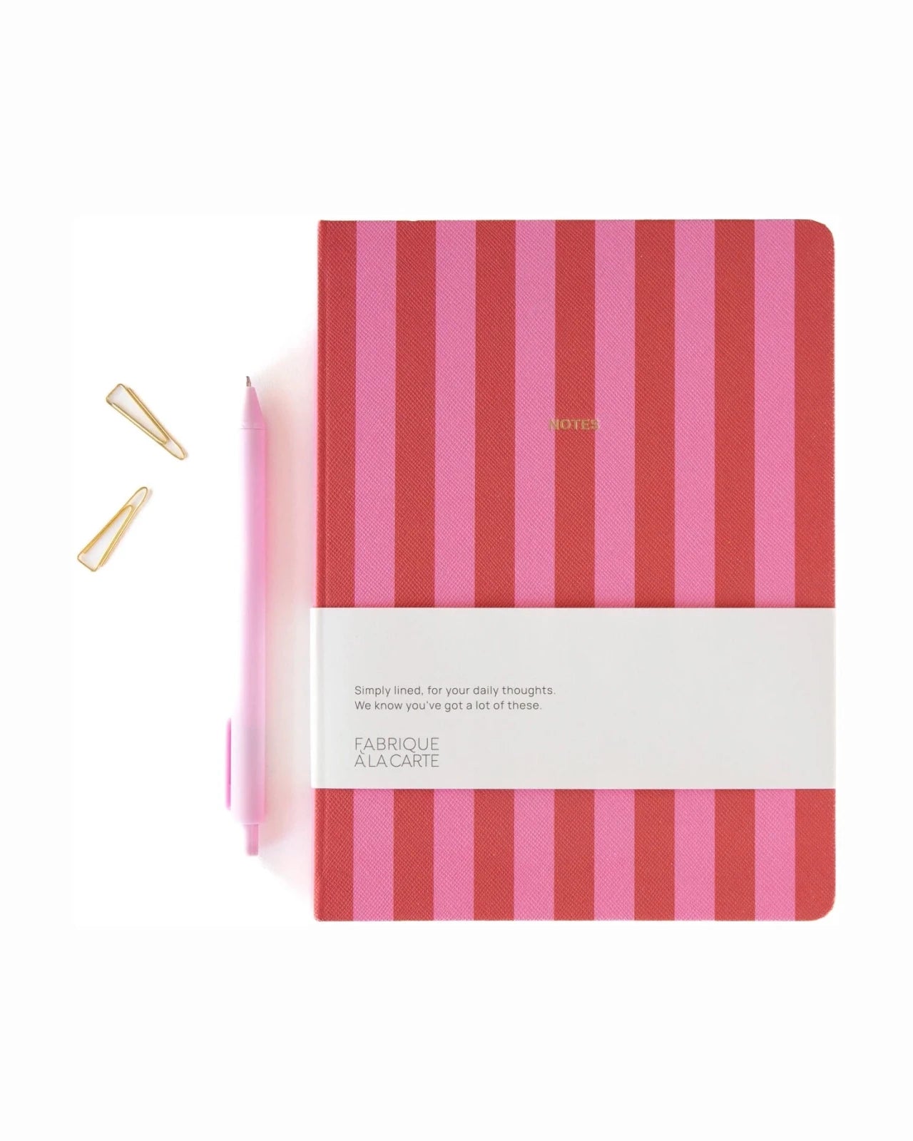 A - Journal - NOTES Notizbuch (A5) • Stripes Pink - Notizbuch - ROSA ECK