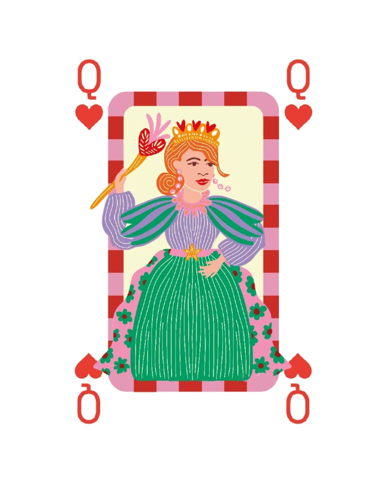 A - Journal - PLAYING CARDS Spielkarten • Stripes Red Pink - Spielkarten - ROSA ECK