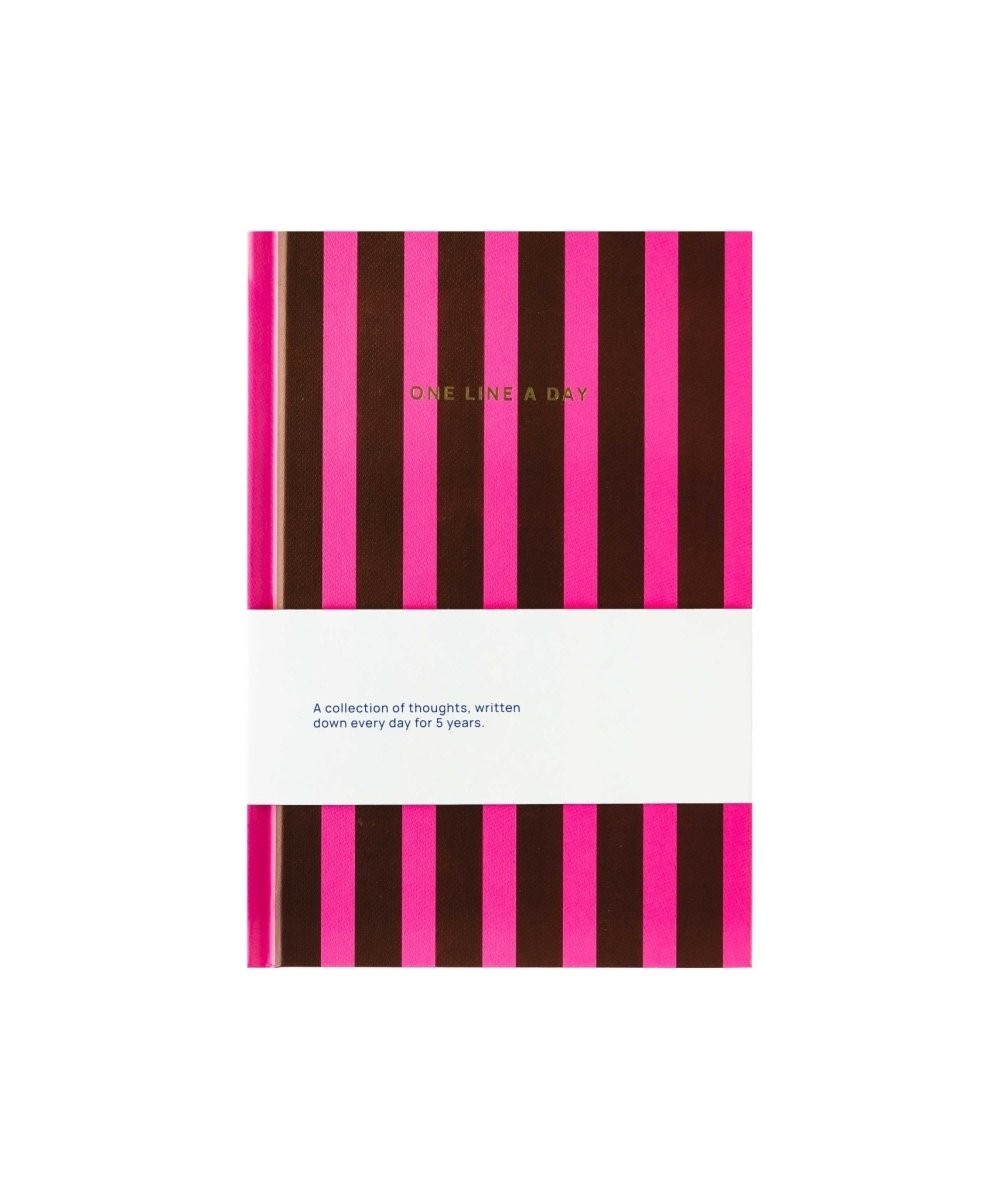 A - Journal Stationery - ONE LINE A DAY Notizbuch Rot/Streifen - ROSA ECK - Papier, Rot,