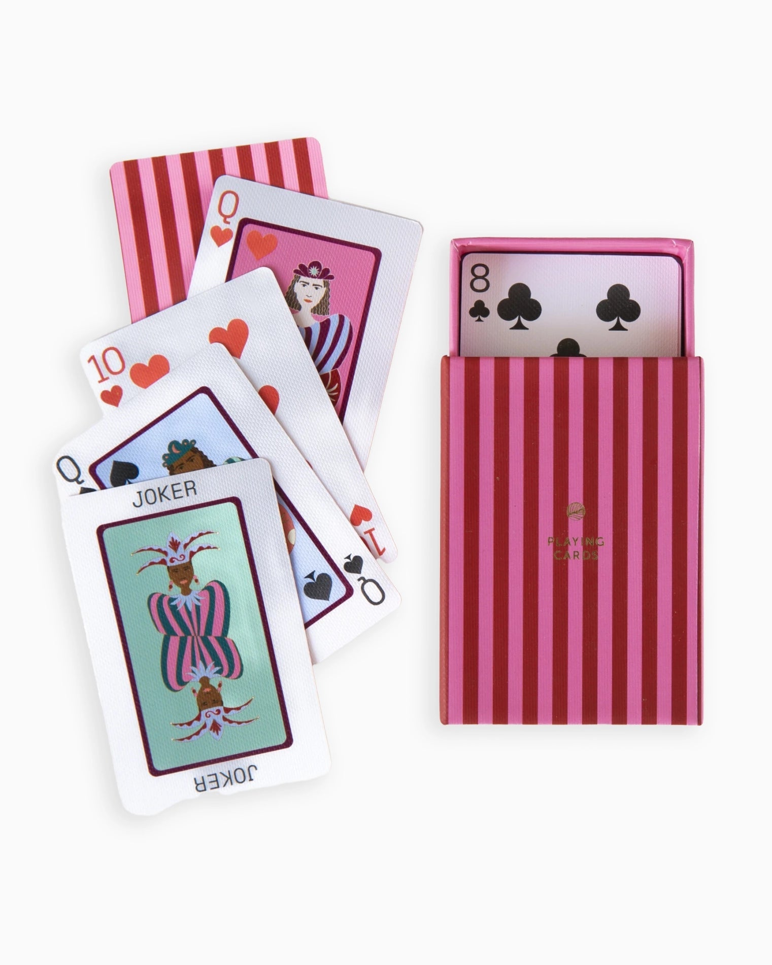 A - Journal Stationery - SET OF 54 PLAYING CARDS Spielkarten - Spiel - ROSA ECK - Karten, Rosa, Rot