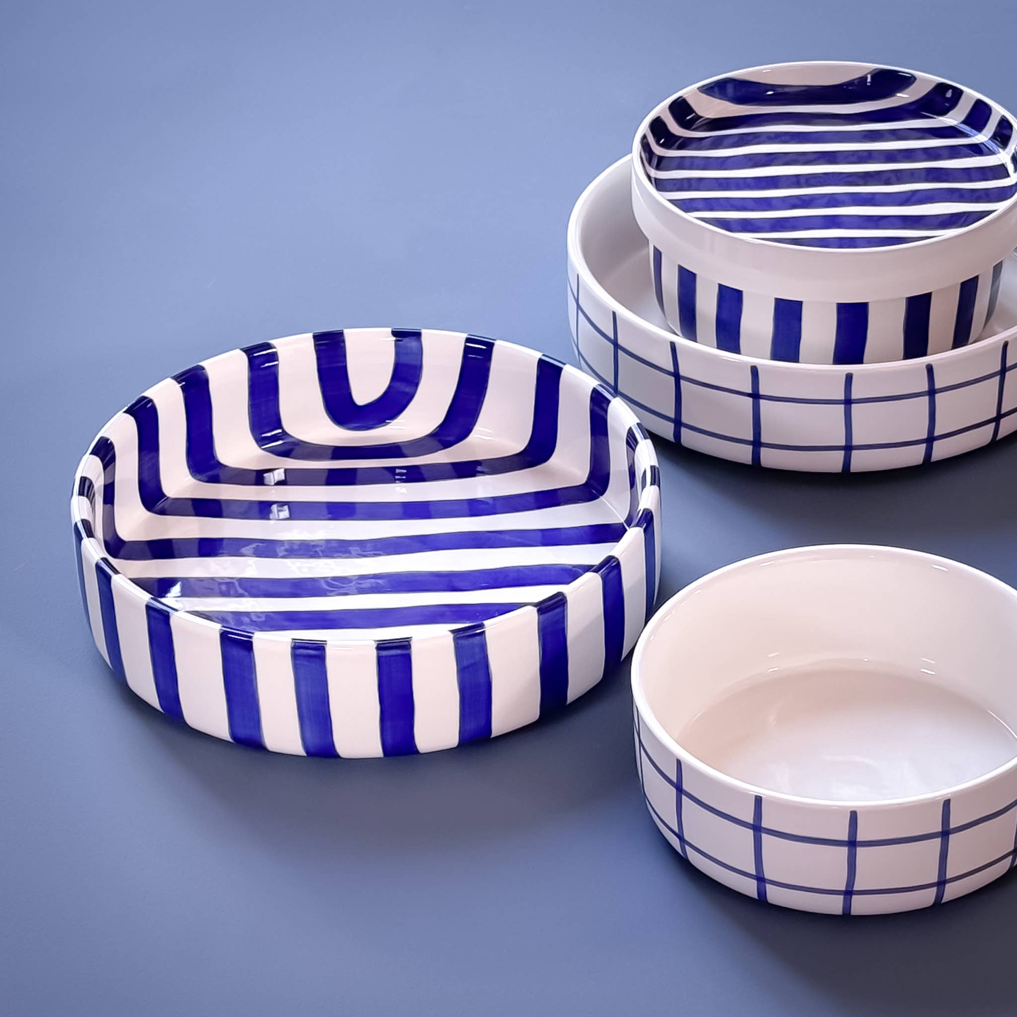 STRIPES Große Schale mit Streifen • Mare Blue