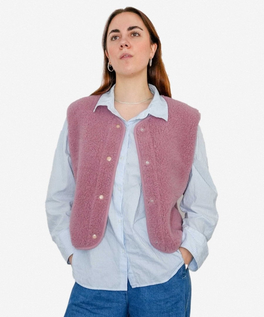 Alwero - TYB Weste aus Wolle | Venetian Pink - ROSA ECK - Pink, Rosa,