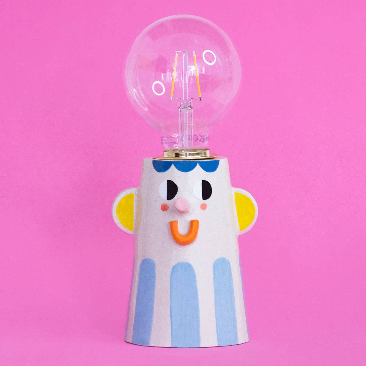 Ana Seixas - BEST FRIEND Keramiklampe Blau - ROSA ECK - Blau, Gelb, Glas
