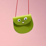 Ark Colour Design - GOOGLE EYE Geldbeutel Apfel - ROSA ECK - Grün, Leder,