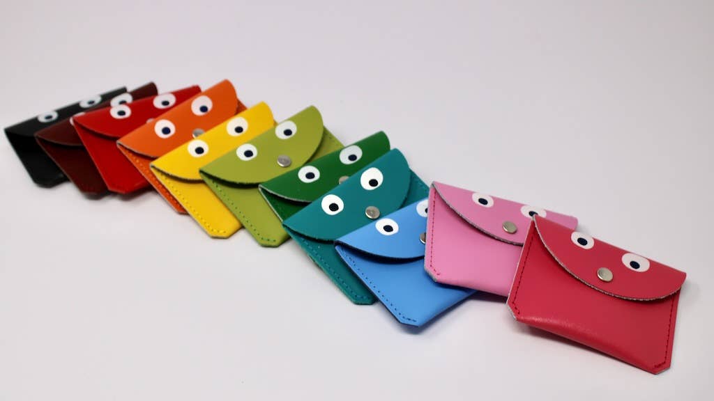 Ark Colour Design - GOOGLE EYE Mini - Geldbeutel Rosa - ROSA ECK - Leder, Rosa,