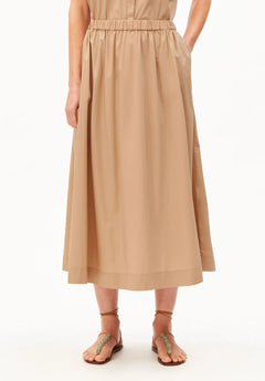 ARMEDANGELS - A - Linien Midirock aus Popelin • true camel - ROSA ECK