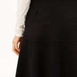 Ausgestellter Jersey-Midirock in Schwarz von ARMEDANGELS – Ansicht 3