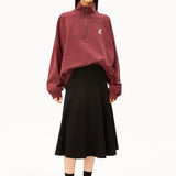 Ausgestellter Jersey-Midirock in Schwarz von ARMEDANGELS – Ansicht 5