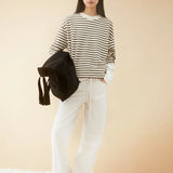 FRANKAA MAARLEN STRIPE Pullover • undyed-claystone