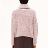 Gebürstete Mouliné-Strickjacke in Rostrot und Haferbeige von ARMEDANGELS – Ansicht 2
