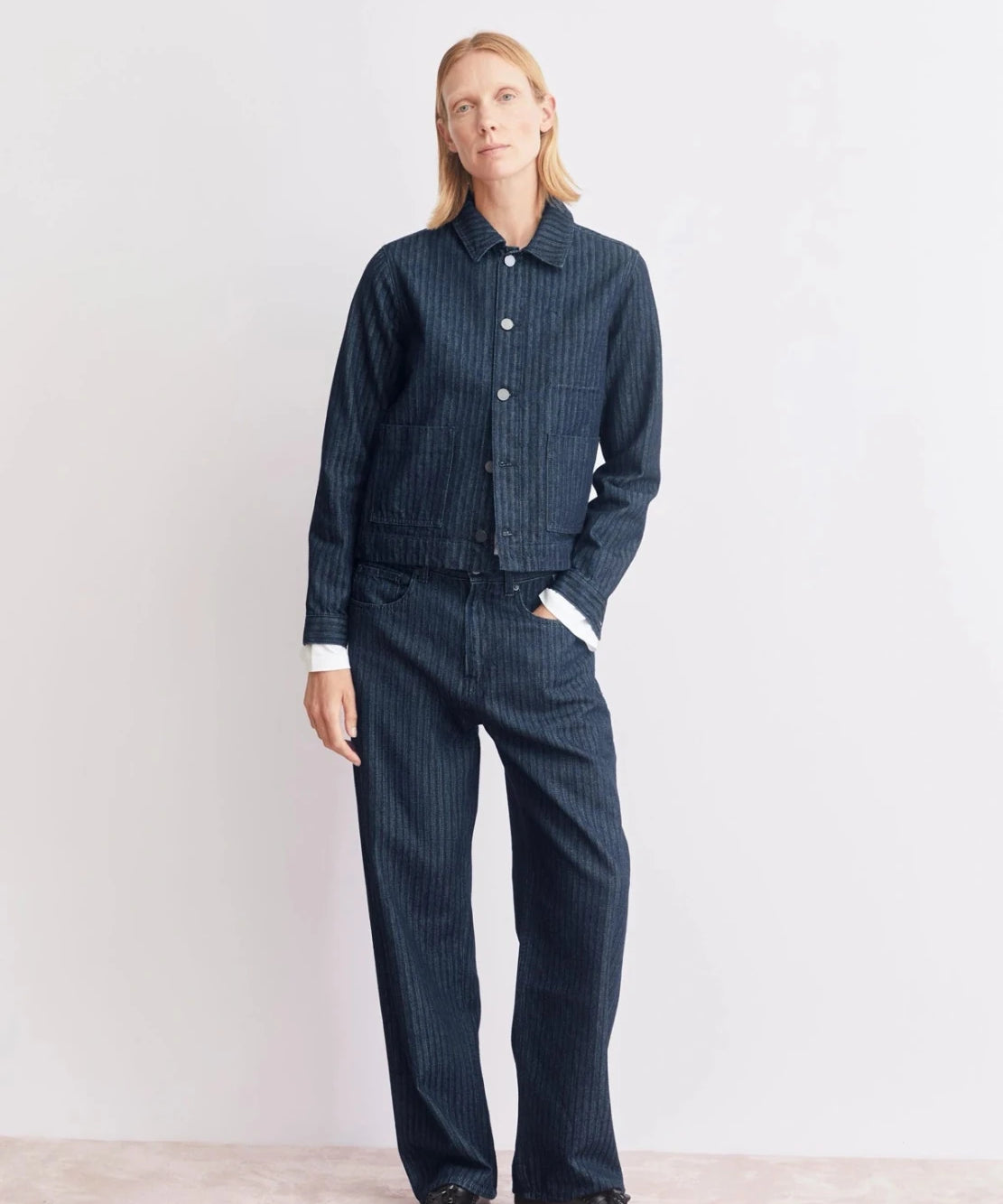 ARMEDANGELS - HERRINGBONE Jeansjacke • rinse - Jacke - ROSA ECK