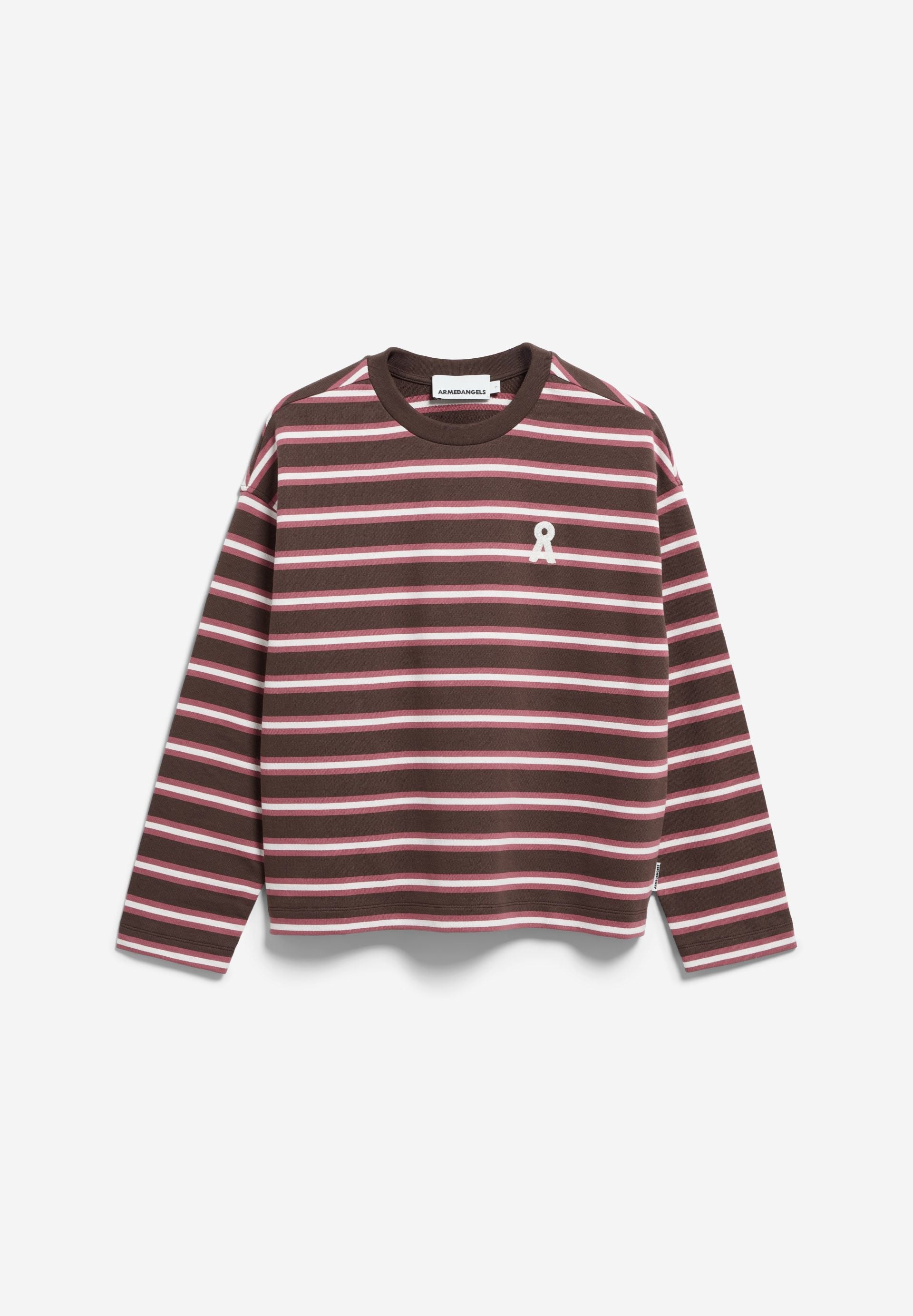 ICONIC Å FRANKAA BOLD Pullover in Dunkelbraun gestreift von ARMEDANGELS – Ansicht 6