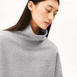 ICONIC Å OPEN EDGE Sweatshirt mit Trichterkragen in Hellgrau meliert von ARMEDANGELS – Ansicht 3