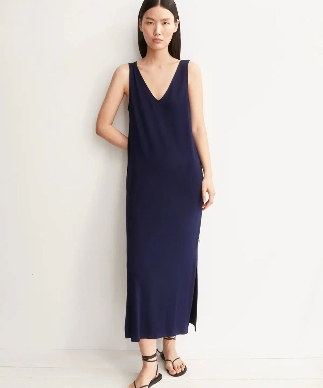ARMEDANGELS - Jersey Midi Kleid • tinted navy - ROSA ECK