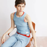 ARMEDANGELS - KANITAA Ripp - Top • blue glow - Top - ROSA ECK