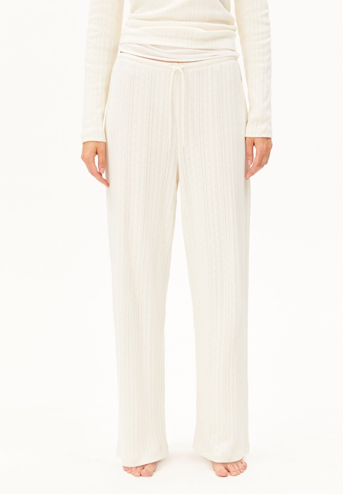Pointelle Pyjamahose in Cremebeige von ARMEDANGELS – Ansicht 3