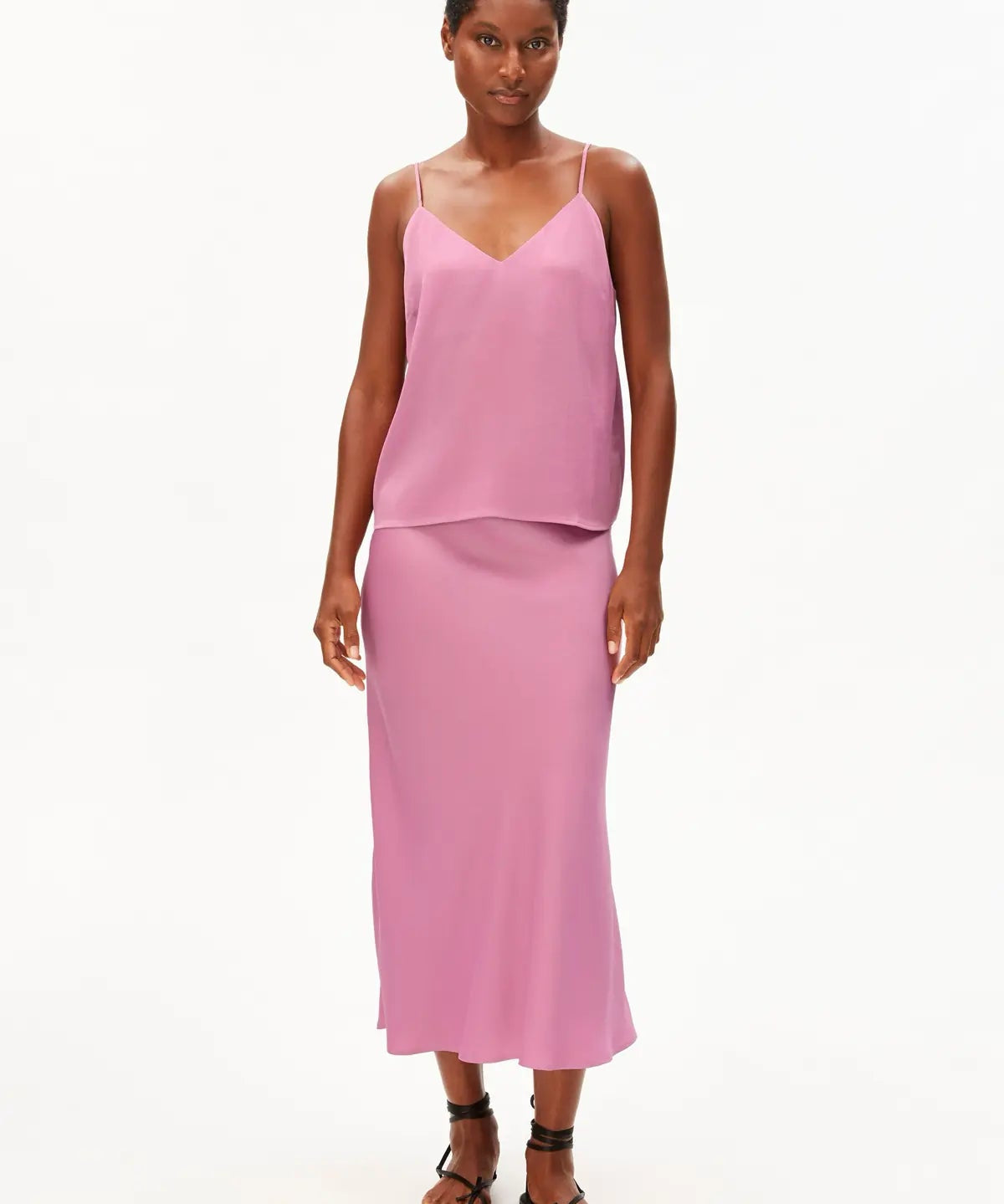 ARMEDANGELS - Satin Top mit Spaghettiträgern • washed berry - ROSA ECK