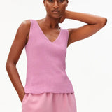 ARMEDANGELS - Stricktop aus Leinenmix • washed berry - ROSA ECK