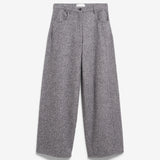 Tweed Barrel Hose • mid grey melange-oatmilk