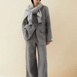 ARMEDANGELS - Tweed Oversized Blazer • mid grey melange-oatmilk - ROSA ECK