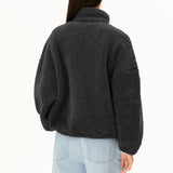 Woll-Mix Fleecejacke • steel melange