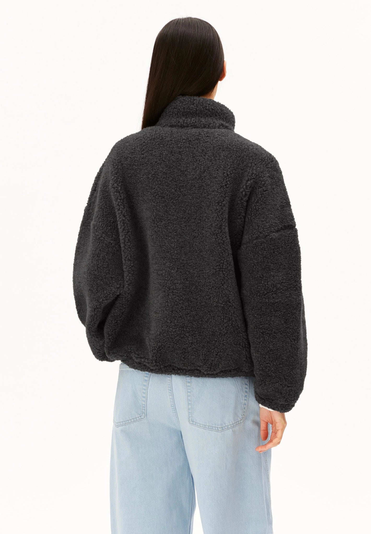 Woll-Mix Fleecejacke • steel melange
