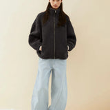 ARMEDANGELS - Woll-Mix Fleecejacke • steel melange - ROSA ECK