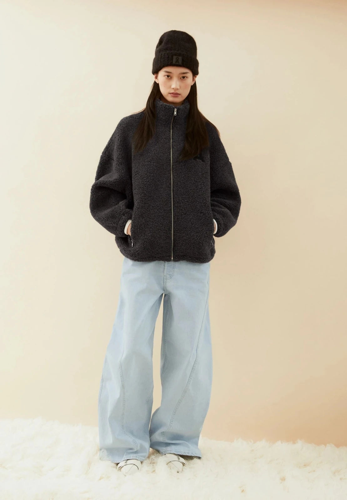 ARMEDANGELS - Woll-Mix Fleecejacke • steel melange - ROSA ECK