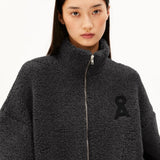 ARMEDANGELS - Woll-Mix Fleecejacke • steel melange - ROSA ECK