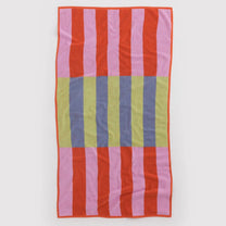 BAGGU - Badetuch • Pool Stripe - ROSA ECK