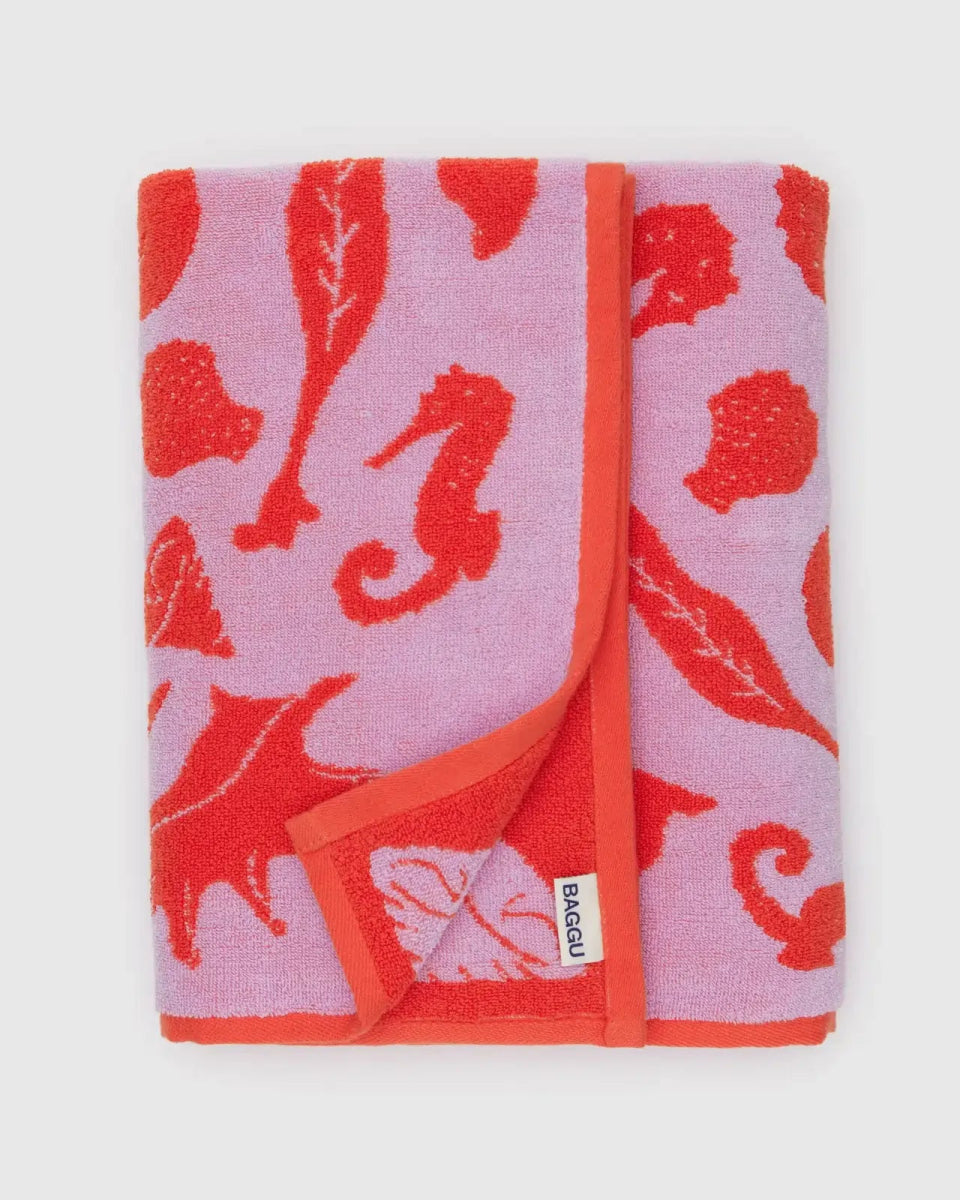 BAGGU - BAGGU Badetuch aus Bio - Baumwolle • Sea Shells - Handtuch - ROSA ECK Concept Store