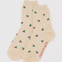 BAGGU - CREW SOCK Socken | Cream Rosette - ROSA ECK - , ,