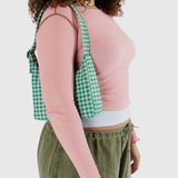 BAGGU - MINI NYLON SHOULDER BAG Schultertasche • Green Gingham - Schultertasche - ROSA ECK Concept Store