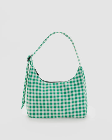 BAGGU - MINI NYLON SHOULDER BAG Schultertasche • Green Gingham - Schultertasche - ROSA ECK Concept Store